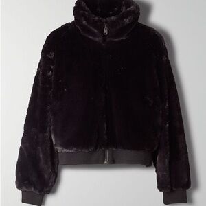NWOT Aritzia Sunday best bear bomber jacket S Black